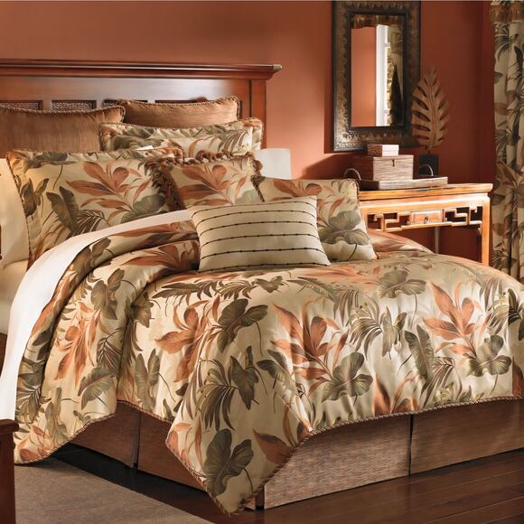 Croscill Bali Tropical Jacquard Woven Standard Pillow Shams - Picture 4 of 10